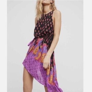 Free people Black and Purple Asymmetrical Dress